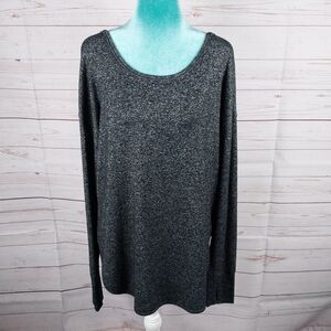 Athleta Tunic Top Size Large Charcoal Gray Stretch Top Long Sleeve Thumb Holes